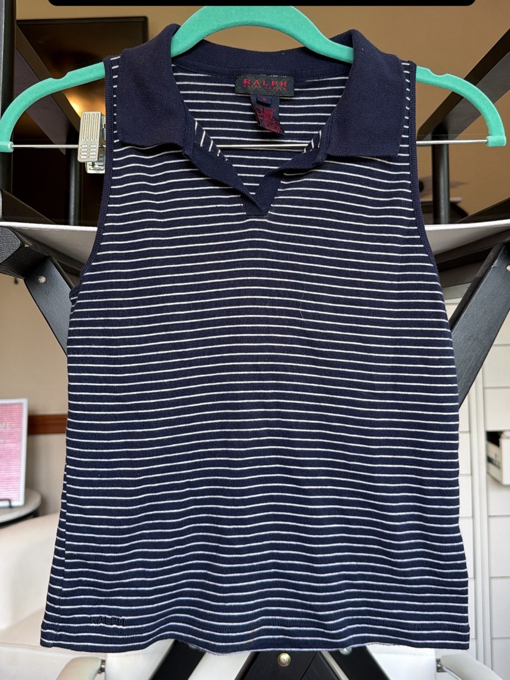 Ralph Lauren navy striped tank top